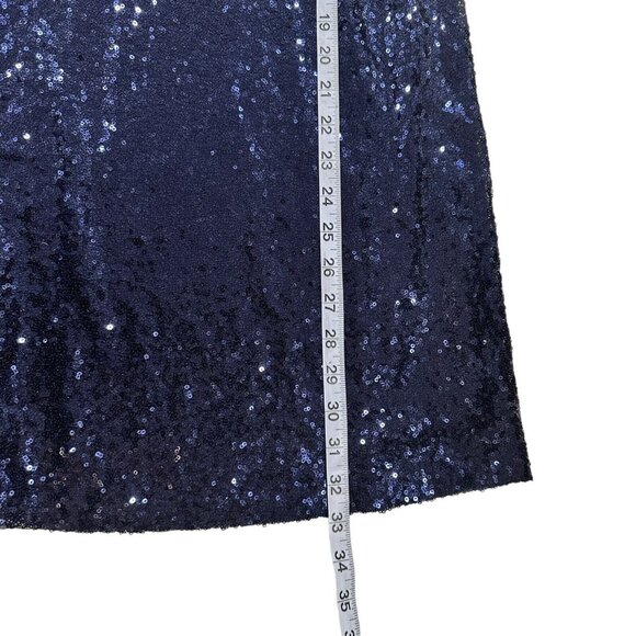 Lulus Navy Blue Sequin Short Sleeve V-Neck Shift Dress Women SZ XS - Picture 7 of 14